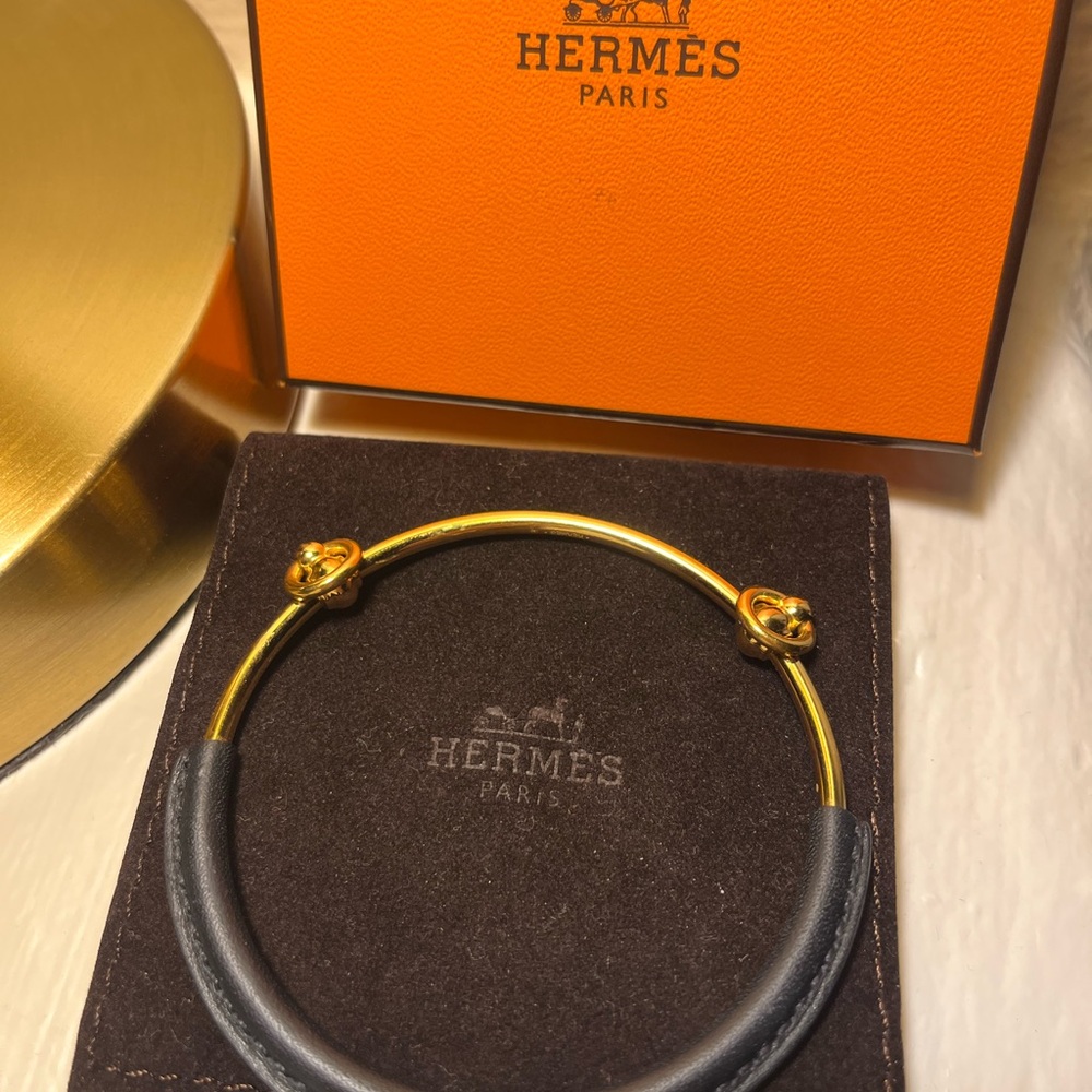 Hermes Gold and Black Bracelet